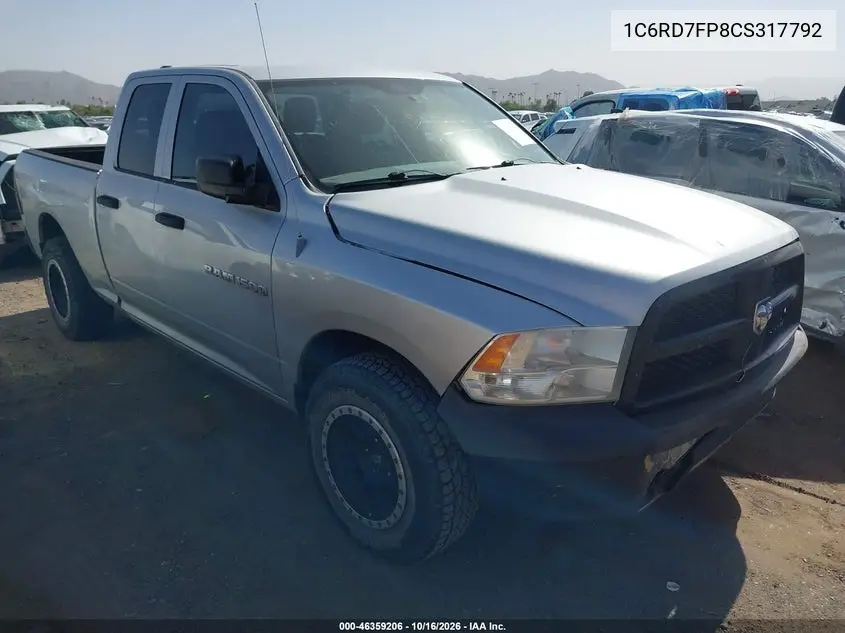 RAM 1500 2012, VIN 1C6RD7FP8CS317792