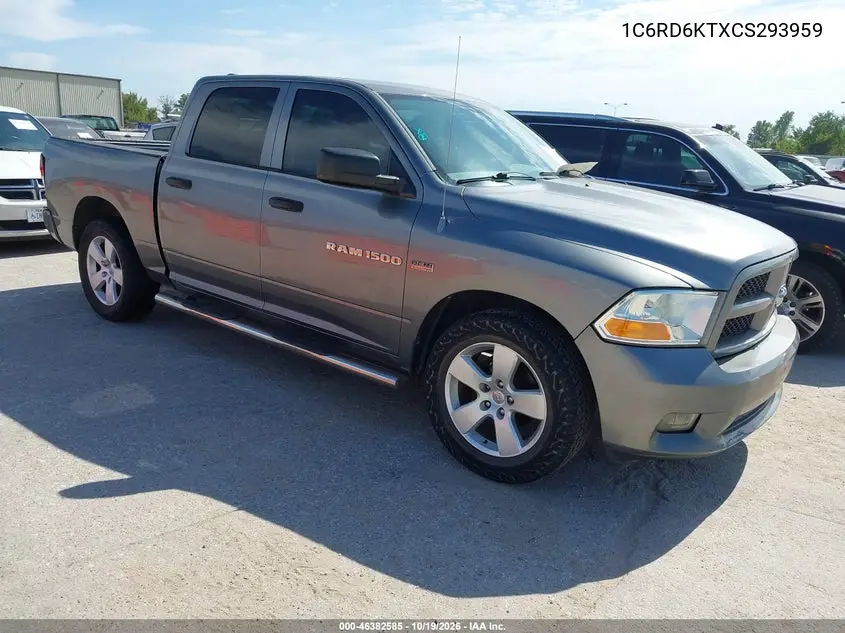 RAM 1500 2012, VIN 1C6RD6KTXCS293959