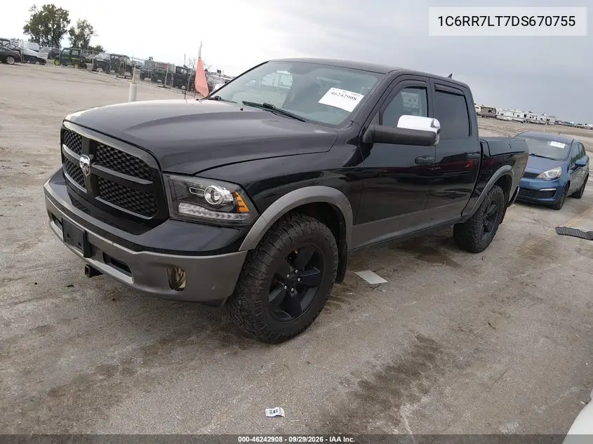 2013 RAM 1500 VIN 1C6RR7LT7DS670755 — фото 2