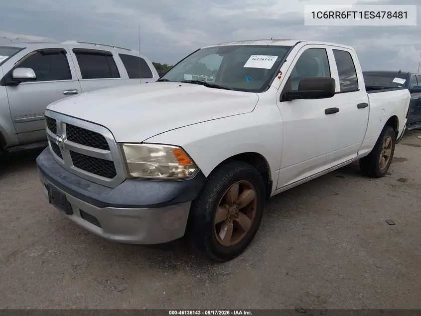 2014 RAM 1500 VIN 1C6RR6FT1ES478481 — фото 2