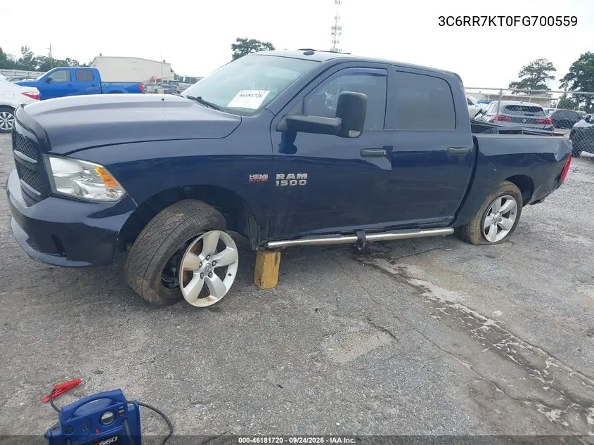 2015 RAM 1500 VIN 3C6RR7KT0FG700559 — фото 2