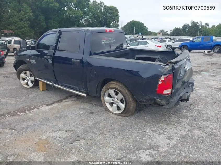 2015 RAM 1500 VIN 3C6RR7KT0FG700559 — фото 3
