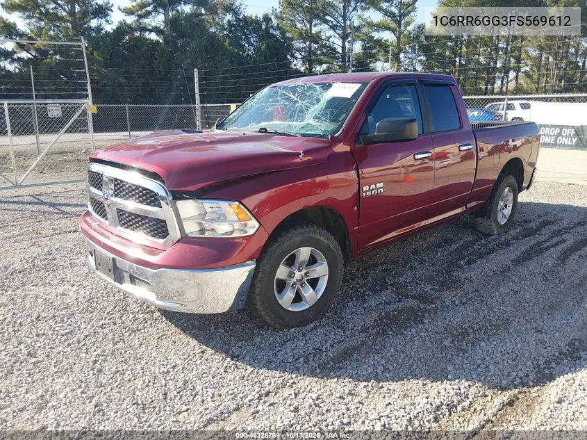 2015 RAM 1500 VIN 1C6RR6GG3FS569612 — фото 2