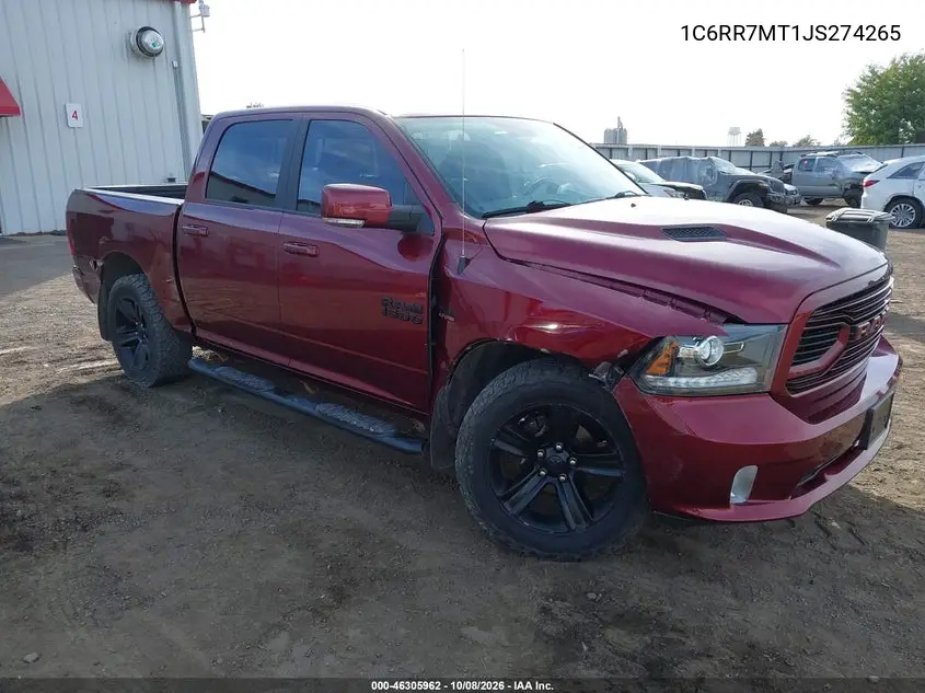 RAM 1500 2018, VIN 1C6RR7MT1JS274265