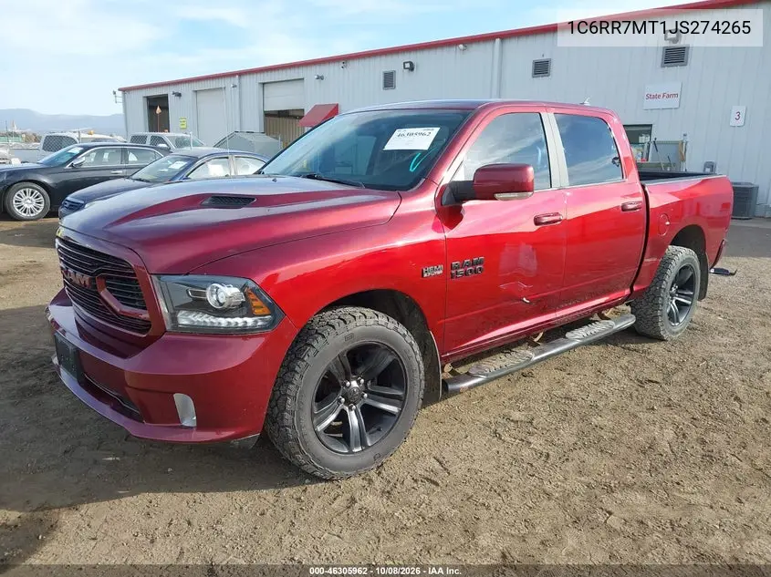 2018 RAM 1500 VIN 1C6RR7MT1JS274265 — фото 2