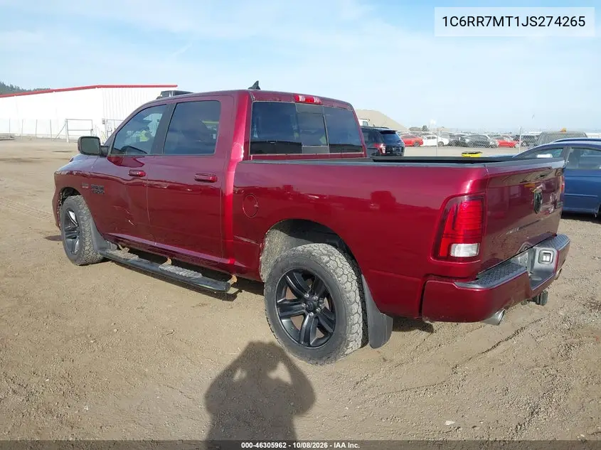 2018 RAM 1500 VIN 1C6RR7MT1JS274265 — фото 3