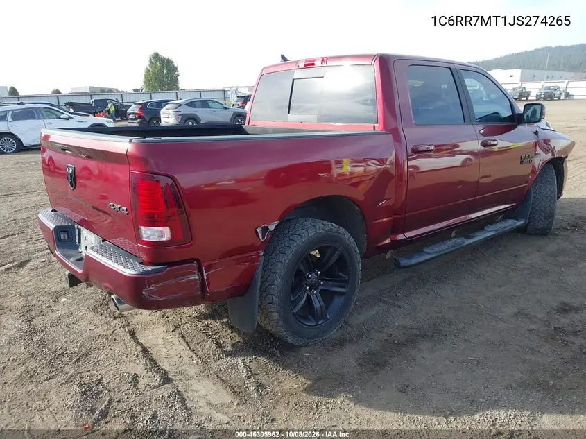 2018 RAM 1500 VIN 1C6RR7MT1JS274265 — фото 4