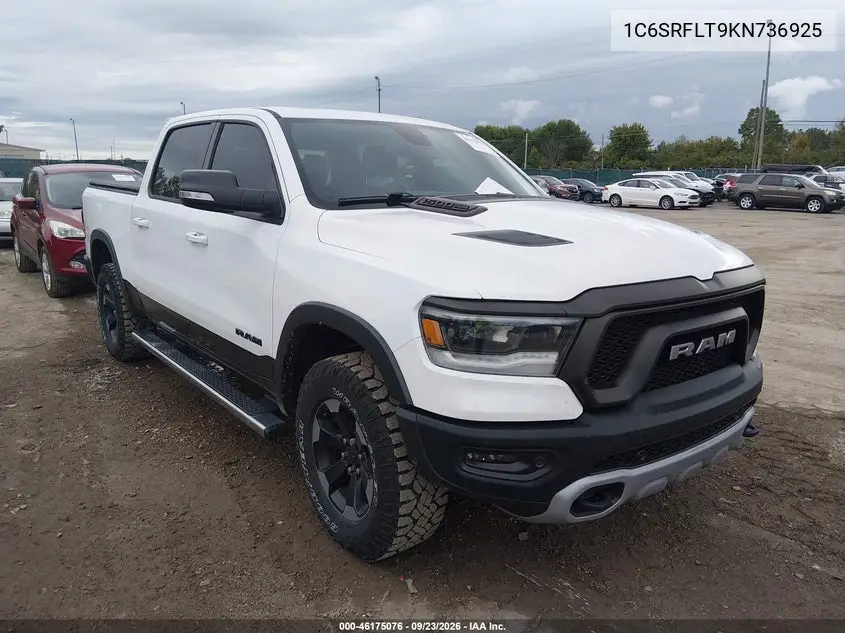 RAM 1500 2019, VIN 1C6SRFLT9KN736925