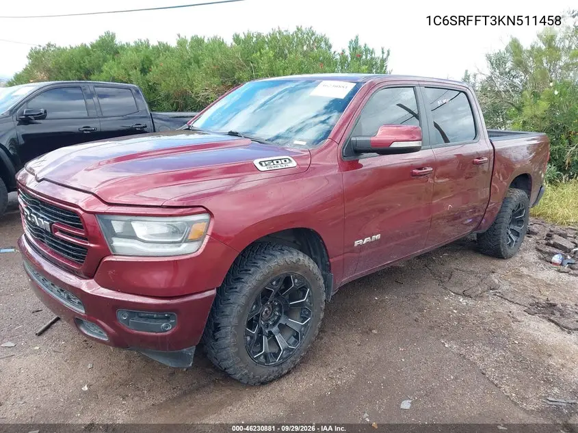 2019 RAM 1500 VIN 1C6SRFFT3KN511458 — фото 2