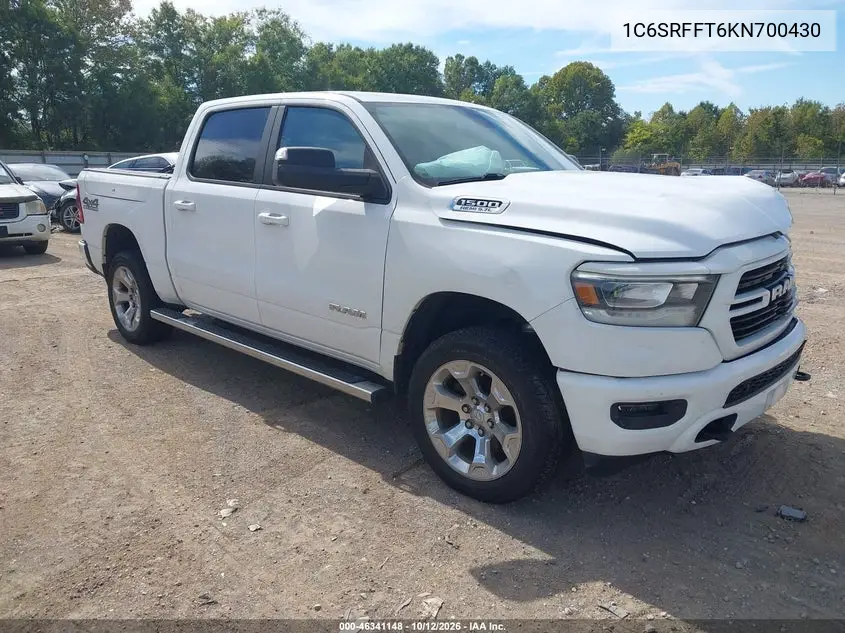 RAM 1500 2019, VIN 1C6SRFFT6KN700430