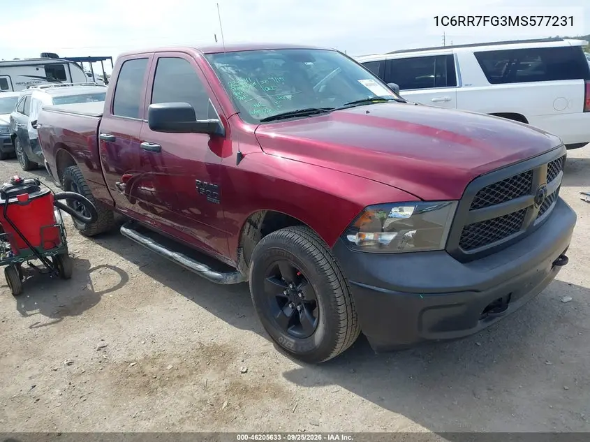 RAM 1500 2021, VIN 1C6RR7FG3MS577231