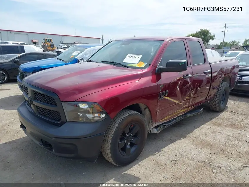 2021 RAM 1500 VIN 1C6RR7FG3MS577231 — фото 2