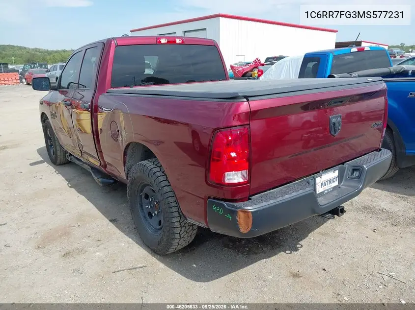 2021 RAM 1500 VIN 1C6RR7FG3MS577231 — фото 3