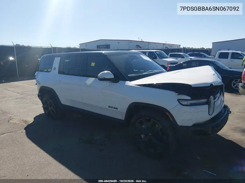 RIVIAN R1S 2025, VIN 7PDSGBBA6SN067092