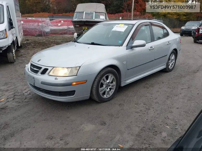 2007 SAAB 9-3 VIN YS3FD49Y571003987 — фото 2