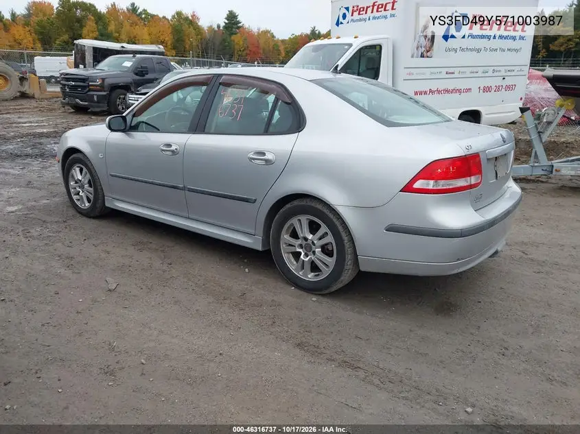 2007 SAAB 9-3 VIN YS3FD49Y571003987 — фото 3