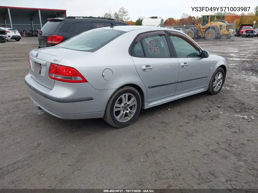 2007 SAAB 9-3 VIN YS3FD49Y571003987 — фото 4
