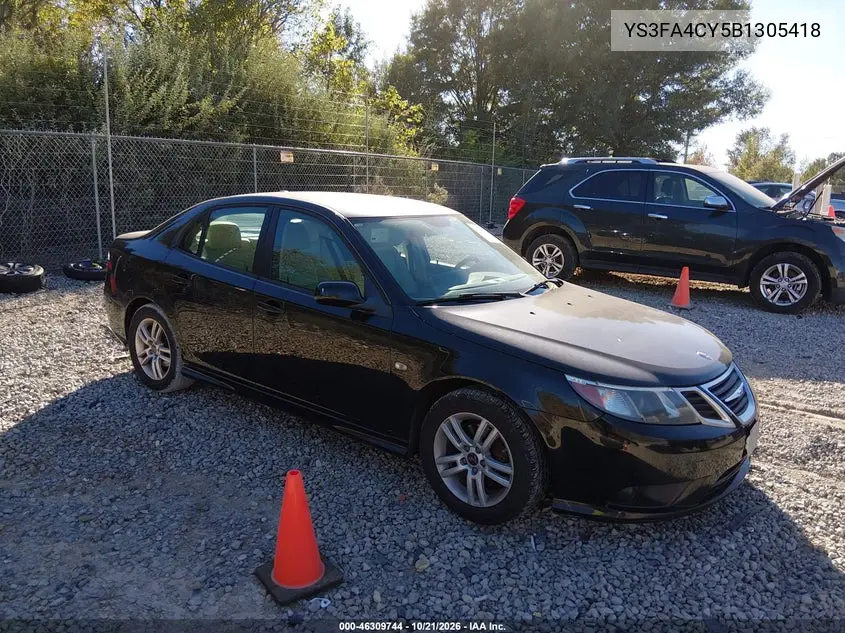 SAAB 9-3 2011, VIN YS3FA4CY5B1305418