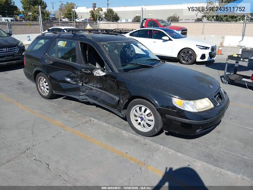 SAAB 9-5 2004, VIN YS3EB59E243511752