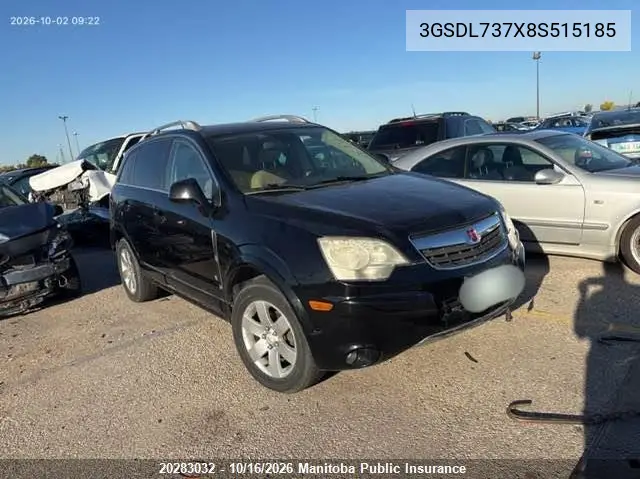 SATURN VUE 2008, VIN 3GSDL737X8S515185