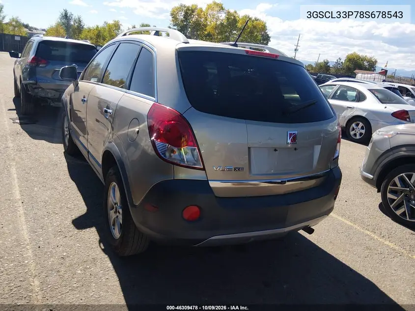 2008 SATURN VUE VIN 3GSCL33P78S678543 — фото 3