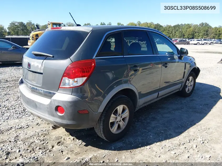 2008 SATURN VUE VIN 3GSCL33P08S508699 — фото 4