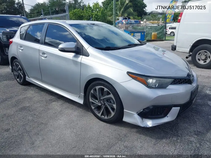SCION IM 2016, VIN JTNKARJE7GJ517025