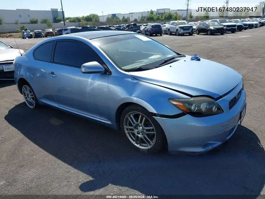 SCION TC 2008, VIN JTKDE167480237947