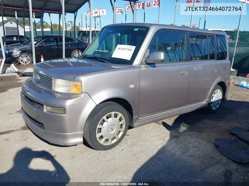 2006 SCION XB VIN JTLKT324664072764 — фото 2