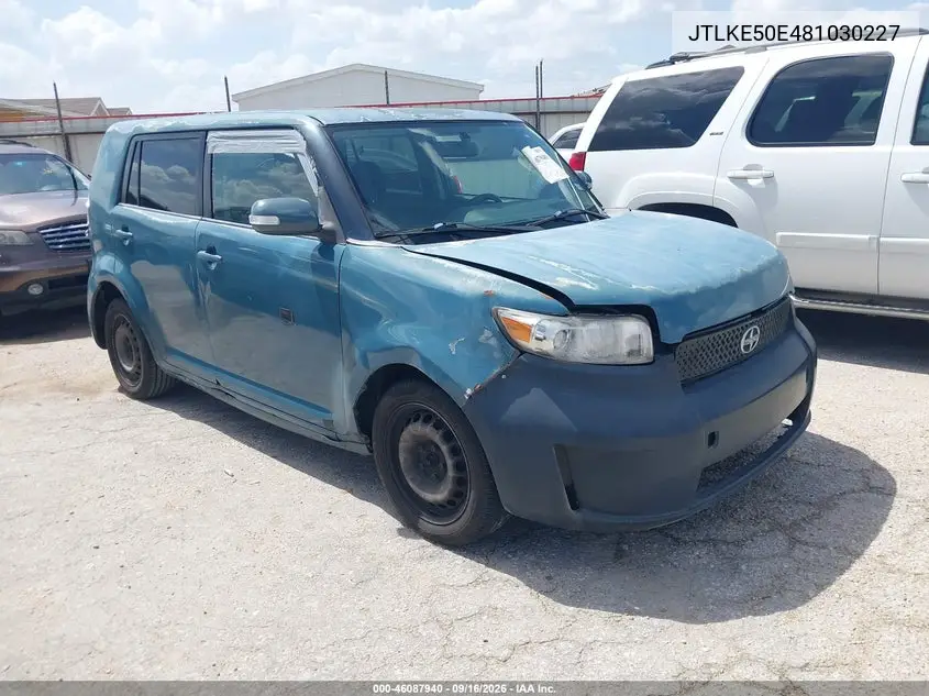 SCION XB 2008, VIN JTLKE50E481030227