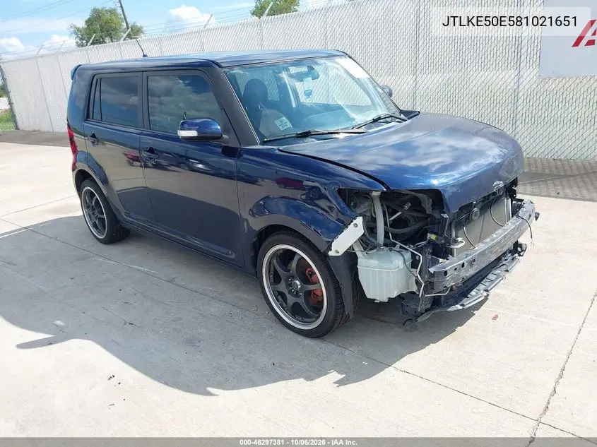 SCION XB 2008, VIN JTLKE50E581021651