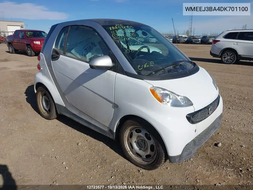 SMART FORTWO 2013, VIN WMEEJ3BA4DK701100