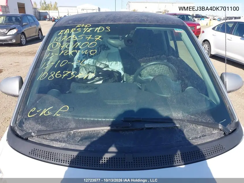 2013 SMART FORTWO VIN WMEEJ3BA4DK701100 — фото 17