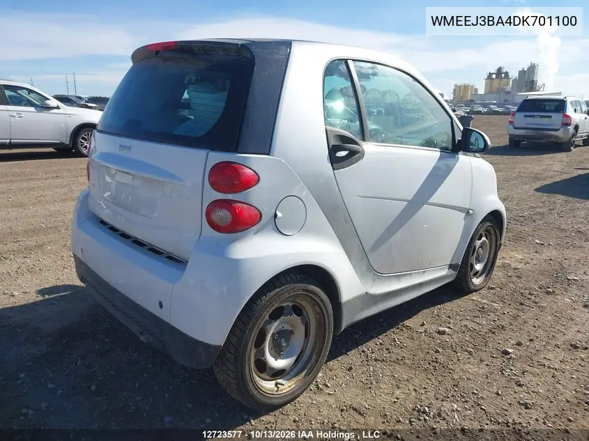2013 SMART FORTWO VIN WMEEJ3BA4DK701100 — фото 4