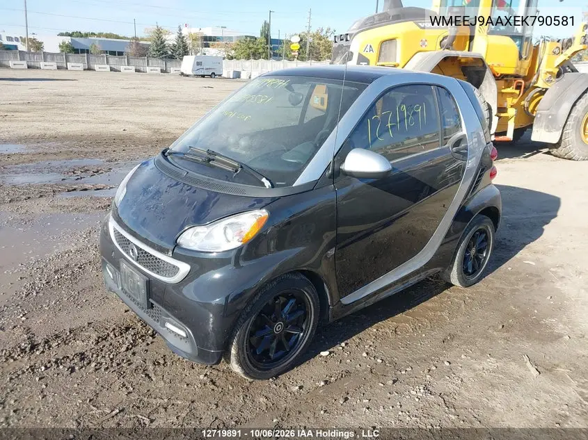 2014 SMART FORTWO VIN WMEEJ9AAXEK790581 — фото 2