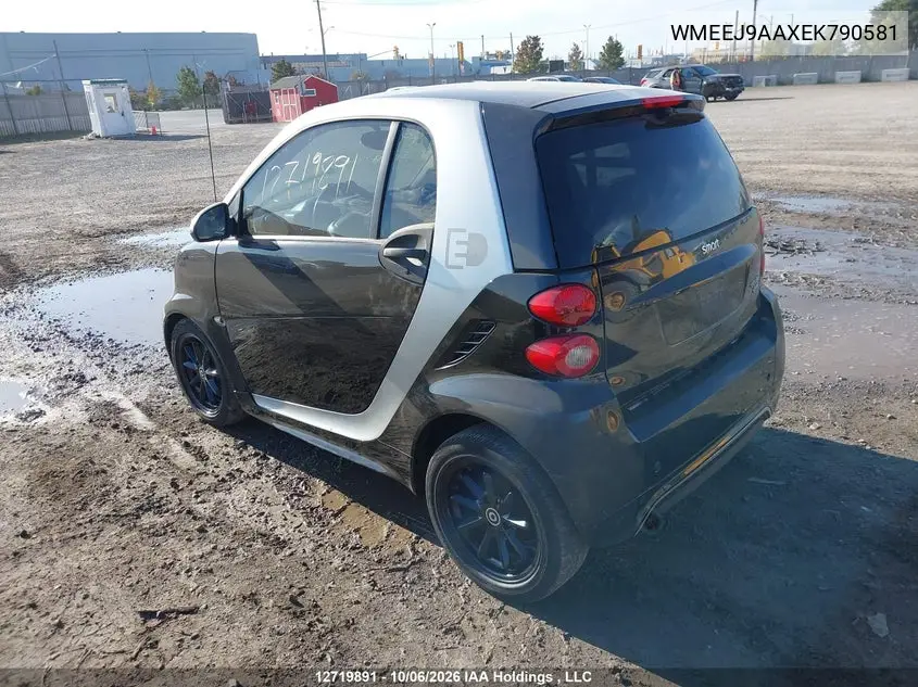 2014 SMART FORTWO VIN WMEEJ9AAXEK790581 — фото 3