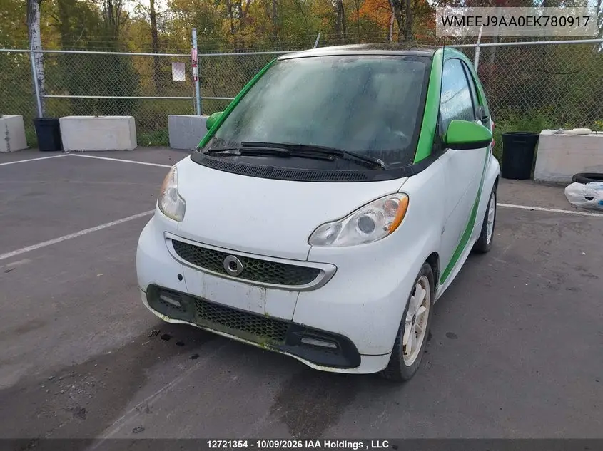 2014 SMART FORTWO VIN WMEEJ9AA0EK780917 — фото 2