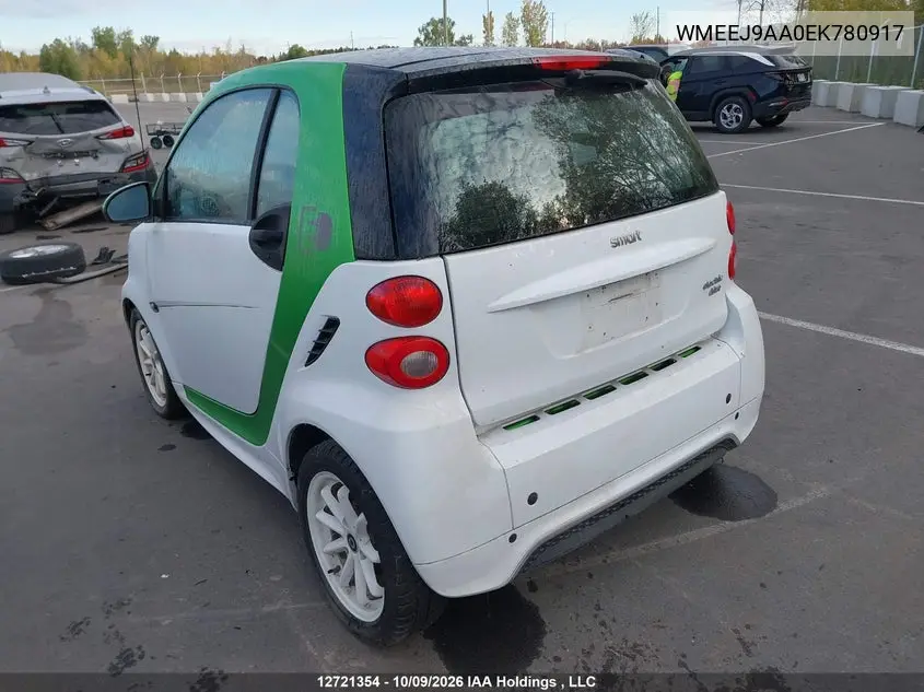 2014 SMART FORTWO VIN WMEEJ9AA0EK780917 — фото 3