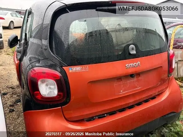 2016 SMART FORTWO VIN WMEFJ5DA8GK053066 — фото 2