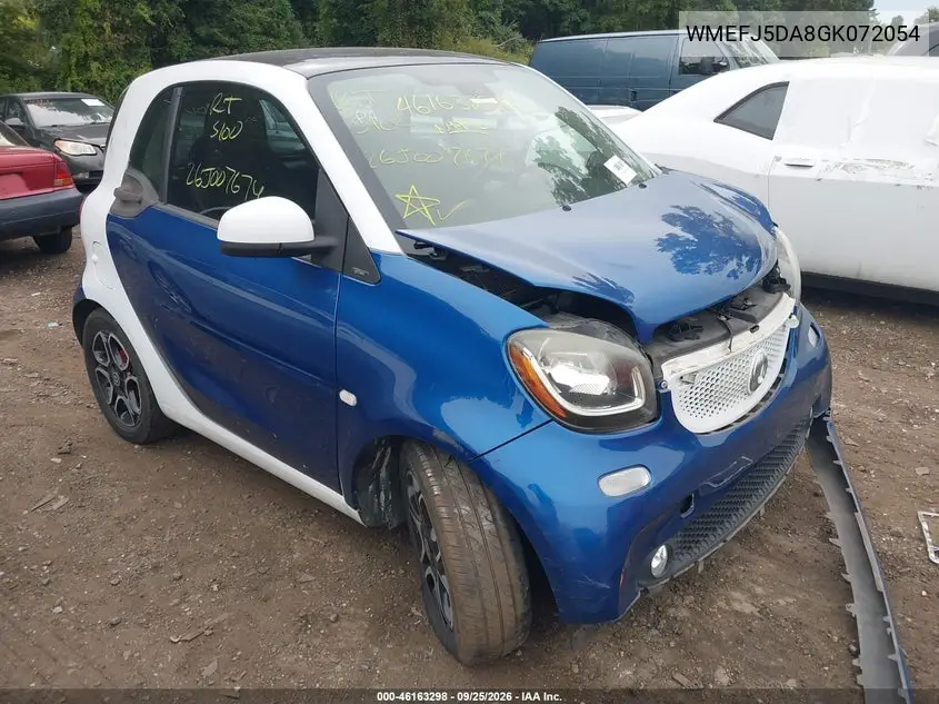 SMART FORTWO 2016, VIN WMEFJ5DA8GK072054