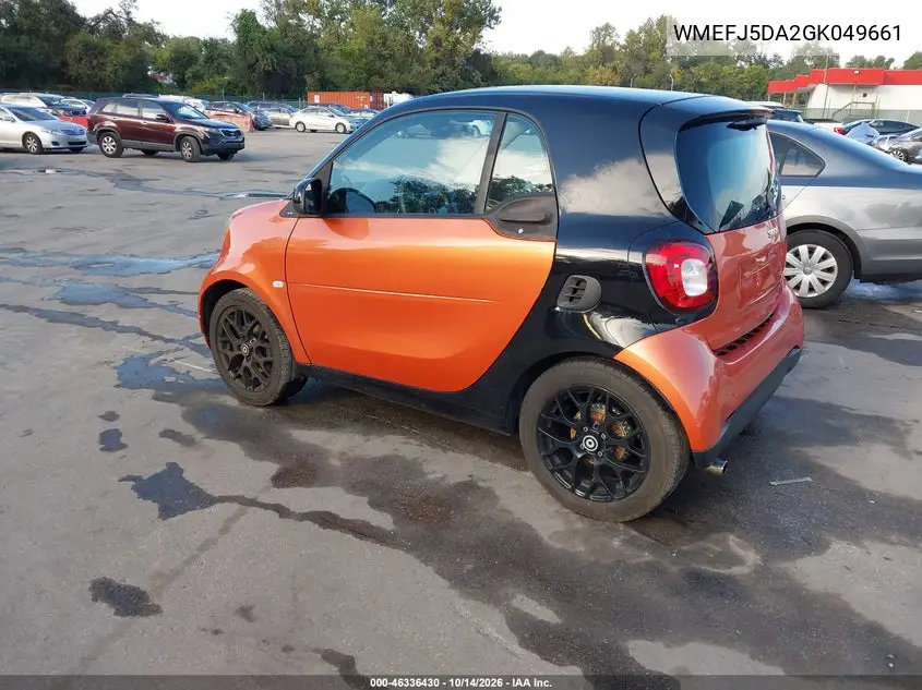 2016 SMART FORTWO VIN WMEFJ5DA2GK049661 — фото 3