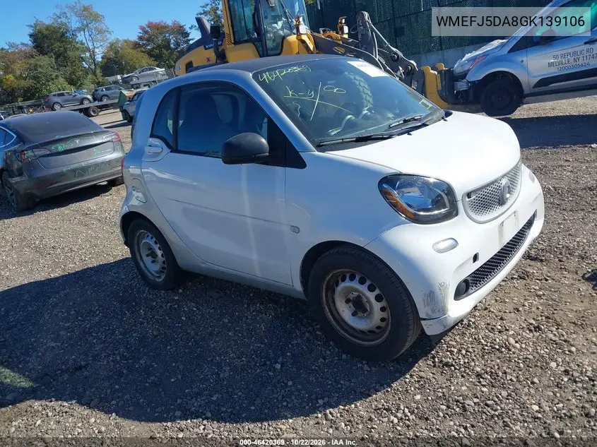 SMART FORTWO 2016, VIN WMEFJ5DA8GK139106
