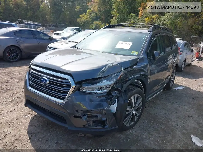 2019 SUBARU ASCENT VIN 4S4WMAPD1K3444093 — фото 2