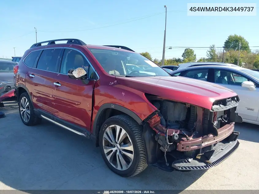 SUBARU ASCENT 2019, VIN 4S4WMARD4K3449737