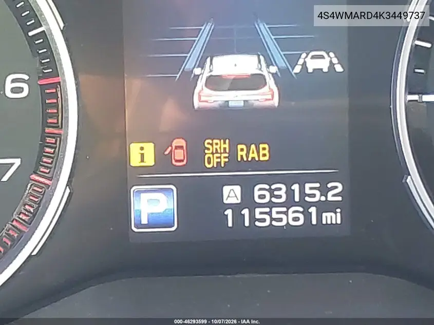 2019 SUBARU ASCENT VIN 4S4WMARD4K3449737 — фото 16