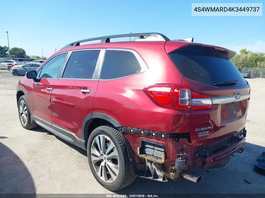 2019 SUBARU ASCENT VIN 4S4WMARD4K3449737 — фото 3
