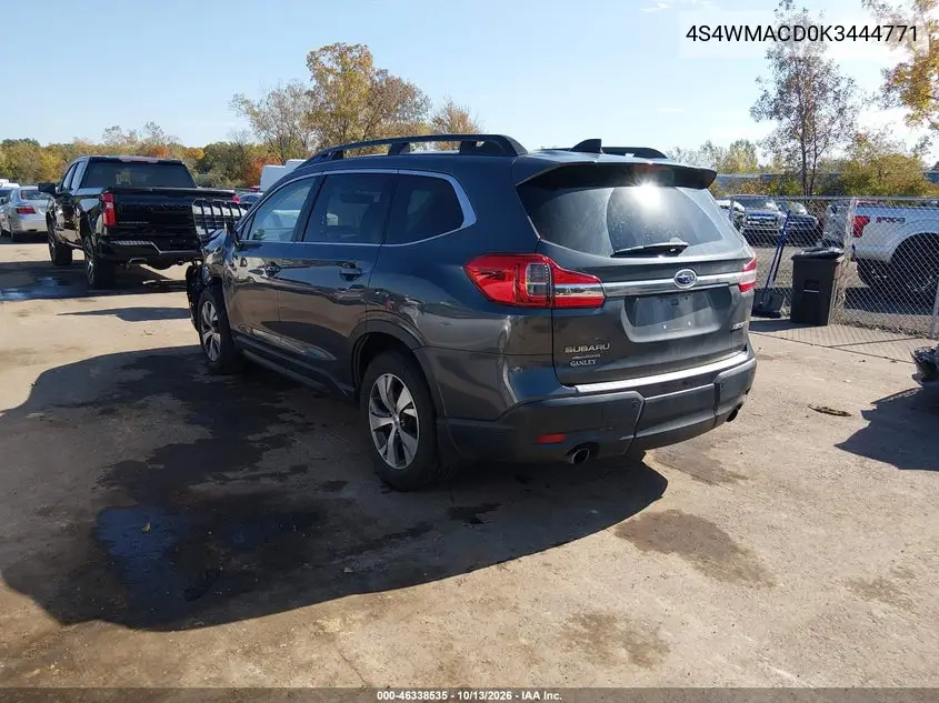 2019 SUBARU ASCENT VIN 4S4WMACD0K3444771 — фото 3