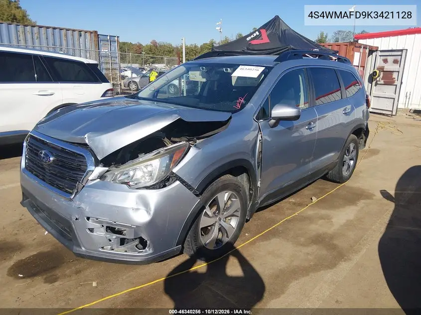 2019 SUBARU ASCENT VIN 4S4WMAFD9K3421128 — фото 2