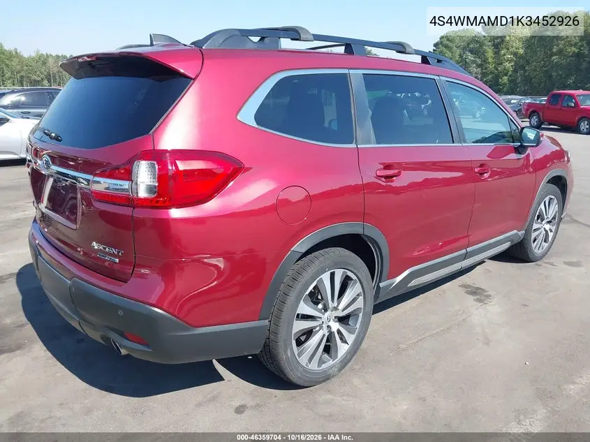 2019 SUBARU ASCENT VIN 4S4WMAMD1K3452926 — фото 4