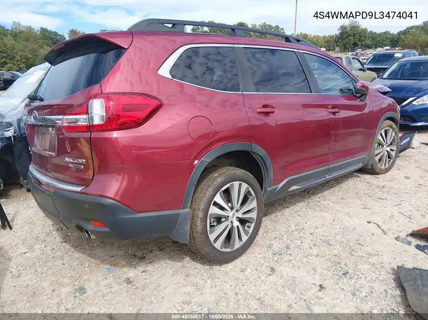 2020 SUBARU ASCENT VIN 4S4WMAPD9L3474041 — фото 4